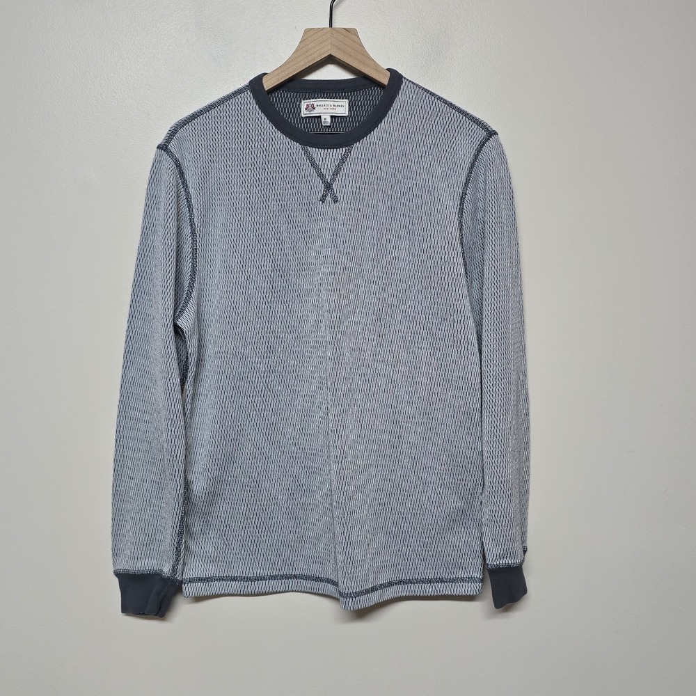 Wallace & Barnes Gray Two-Toned Honeycomb Waffle Crewneck Mens Size‎ Medium